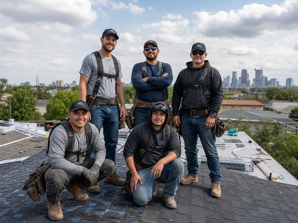 The AS Roofing Pros team at work in Denver